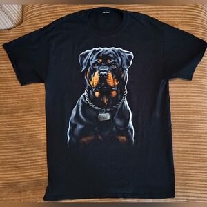 Black Rottweiler Dog Graphic T-Shirt